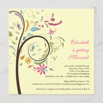 Spring Floral Tree Bridal Shower Invitation by celebrateitinvites at Zazzle