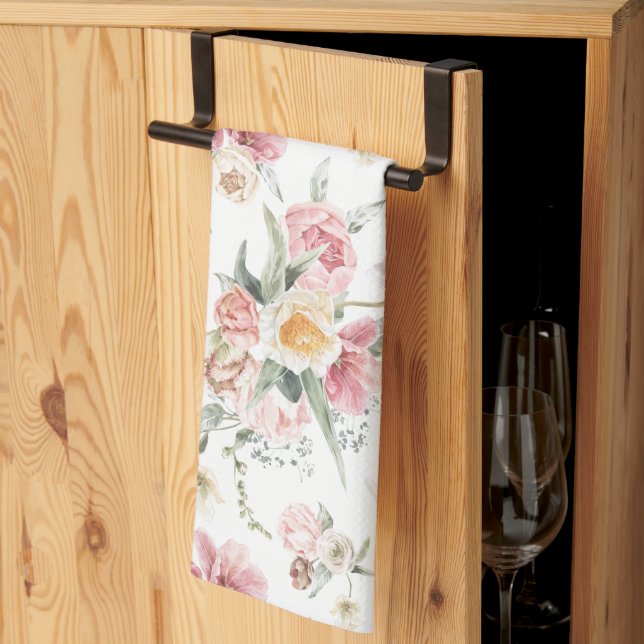 Spring Floral Tulips Kitchen Towel (Thirds Fold)