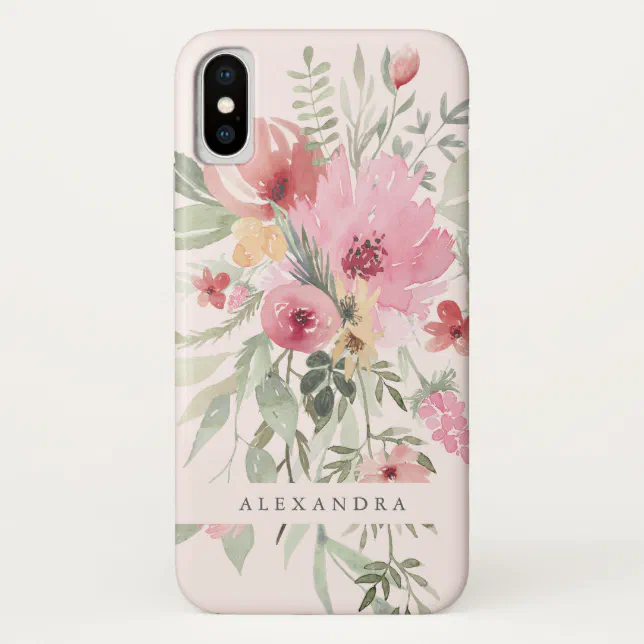 Spring Floral | Watercolor Flowers with your Name Case-Mate iPhone Case ...