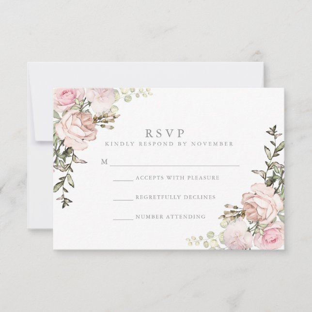 Spring Floral Watercolor RSVP (Front)