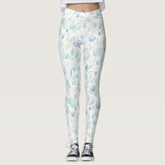 Spring Floral Watercolours: Skye Bluebell Leggings