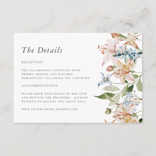 Spring Floral Wedding Enclosure Card
