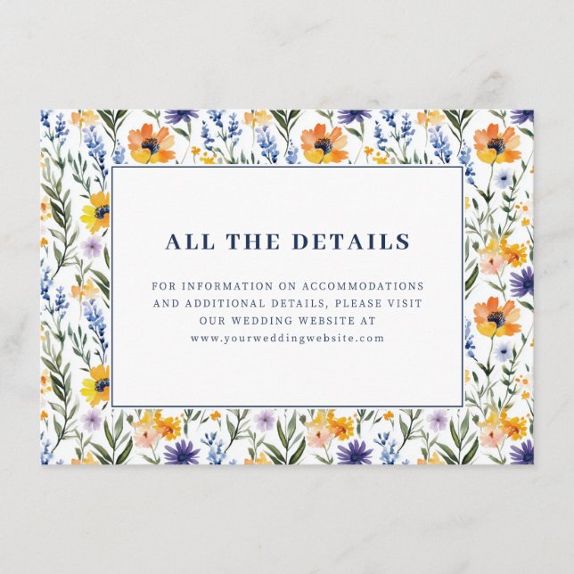 Spring Floral Wedding Enclosure Card (Front)