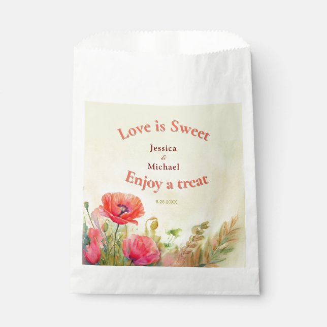 Spring Floral Wedding  Favor Bag (Front)