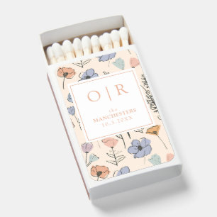 Spring Floral Wedding Favor Custom Initial Matches