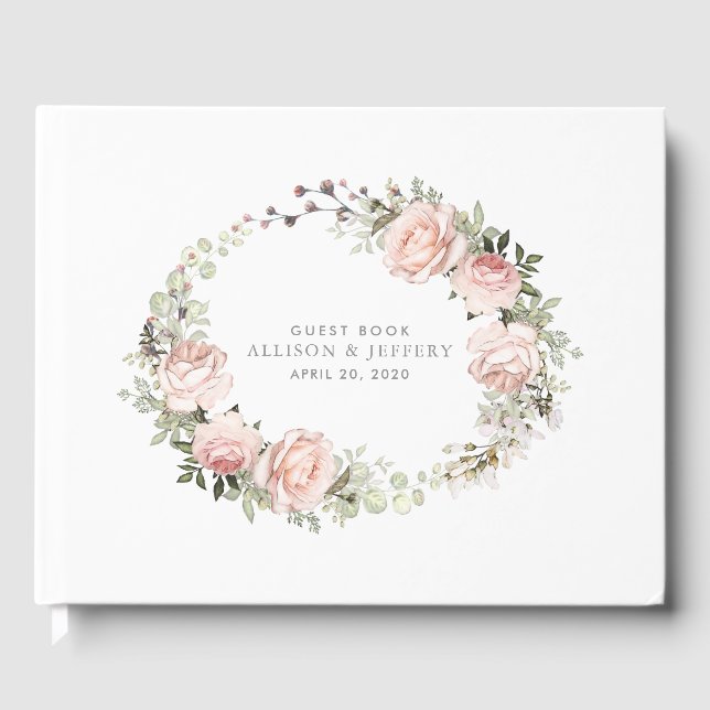Spring Floral Wedding Guest Book (Front)