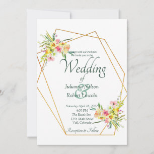 Spring floral wedding invitation