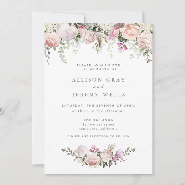 Spring Floral Wedding Invitation | Zazzle