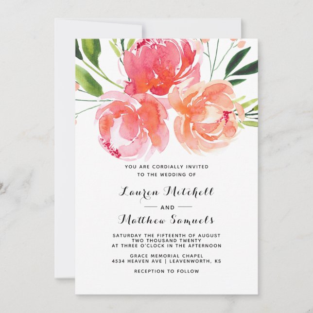 Spring Floral Wedding Invitation (Front)