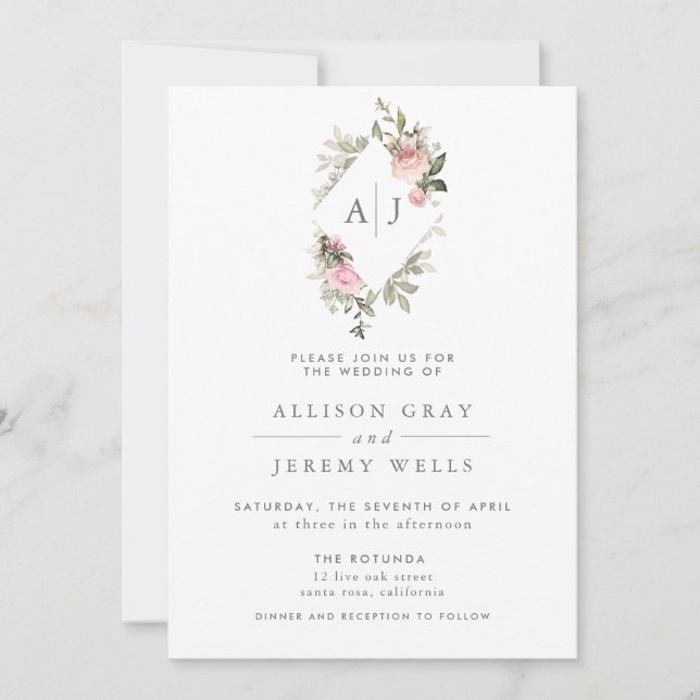 Spring Floral Wedding Invitation (Front)
