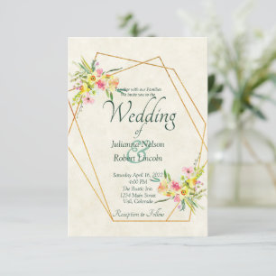 Spring floral wedding invitation