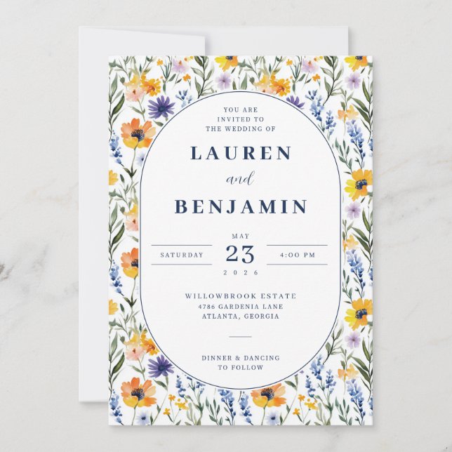 Spring Floral Wedding Invitation (Front)