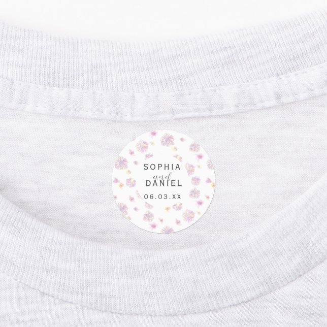 Spring Floral Wedding Labels – Watercolor Flower   (Affixed)