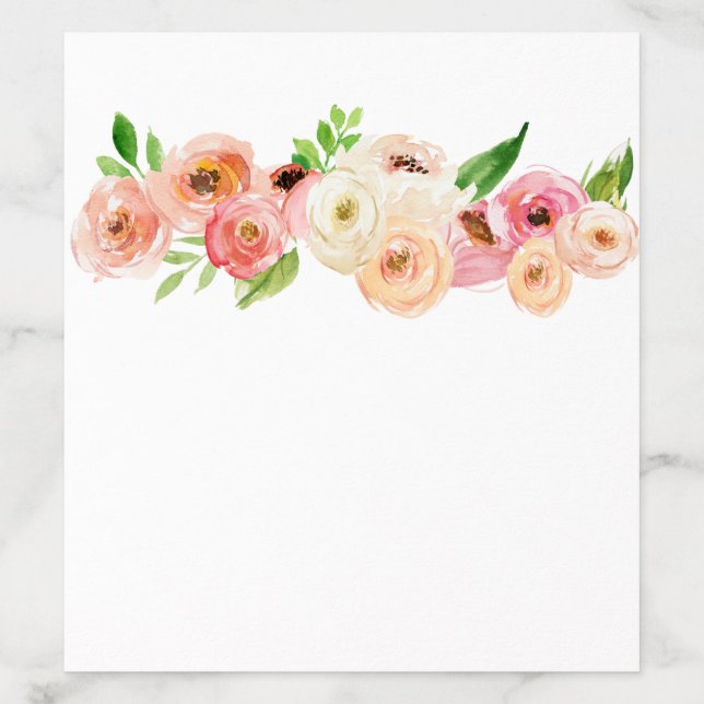 Spring Floral Wedding Leaf Invitation Envelope Liner (Design)