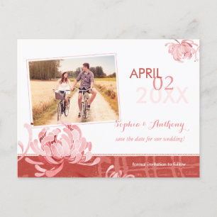 Spring Floral Wedding Photo Save the Date Announcement Postcard