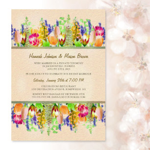 Spring Floral Wedding Reception Celebration Invitation