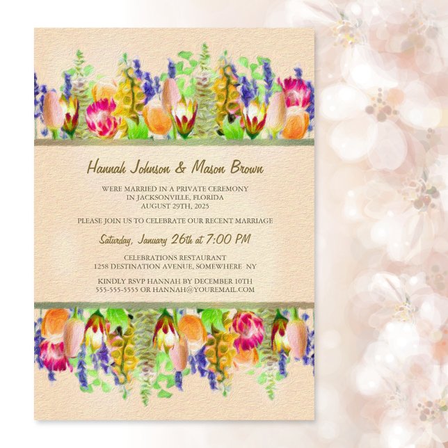 Spring Floral Wedding Reception Celebration Invitation (Creator Uploaded)