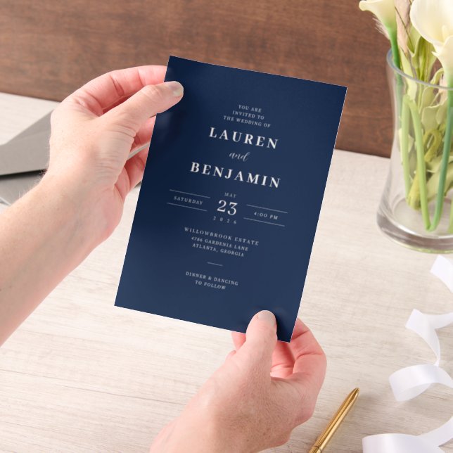 Spring Floral Wedding Vellum Invitations (Handheld)