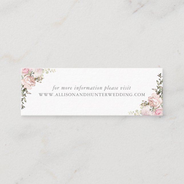 Spring Floral Wedding Website Card (Front)