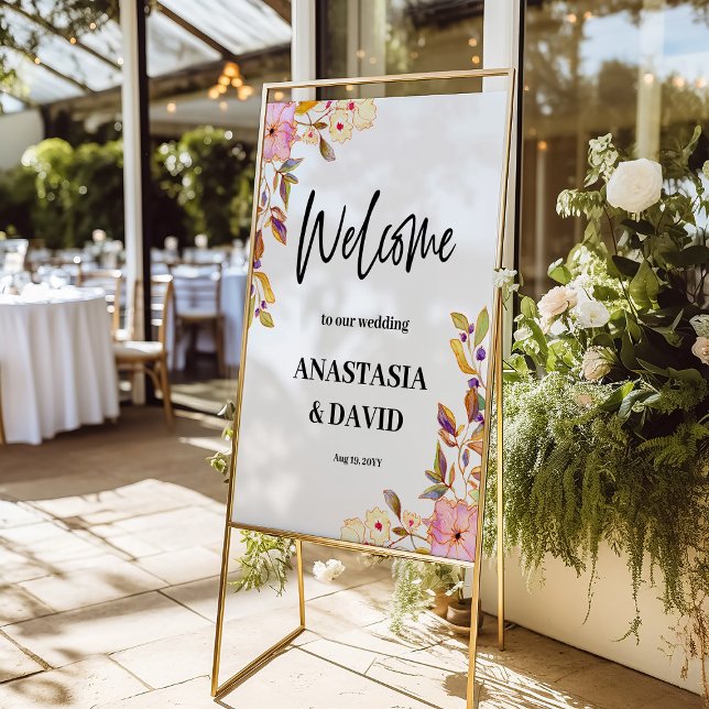 Spring Floral Wedding Welcome Poster (Creator Uploaded)