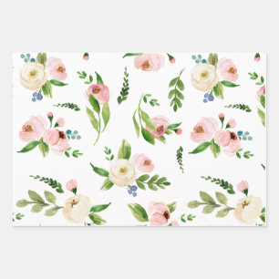 Spring Floral Wedding Wrapping Paper Sheets