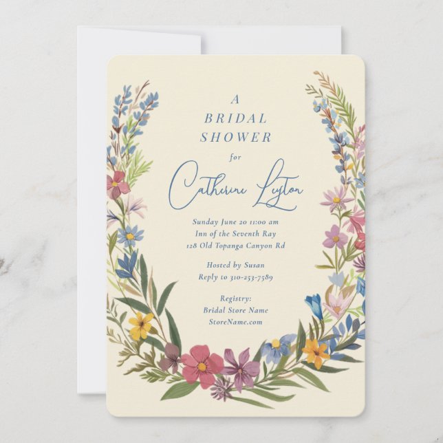 Spring Floral Wreath Bridal Shower Invitation (Front)