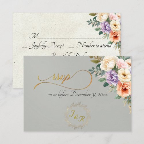 Spring Floral & Wreath - Sage RSVP Card