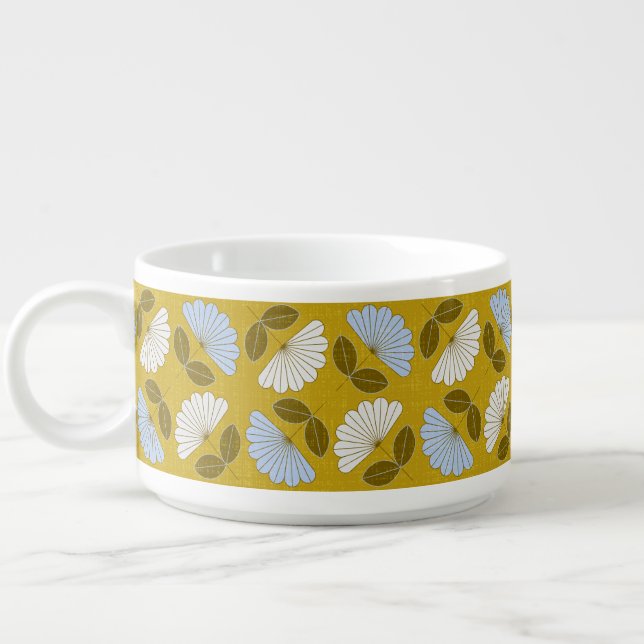 Spring floral - yellow, blue & white bowl (Right)