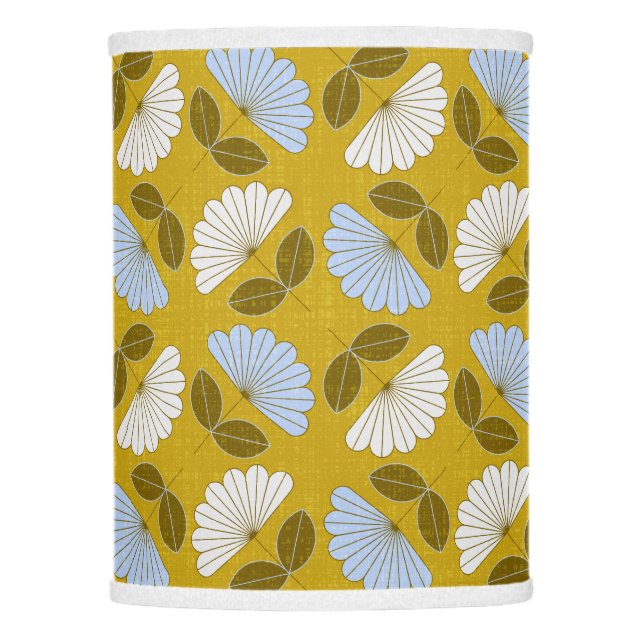 Spring floral - yellow, blue & white lamp shade (Front)