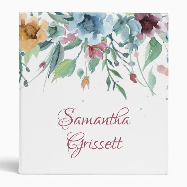 Spring Florals 3 Ring Binder (Front)
