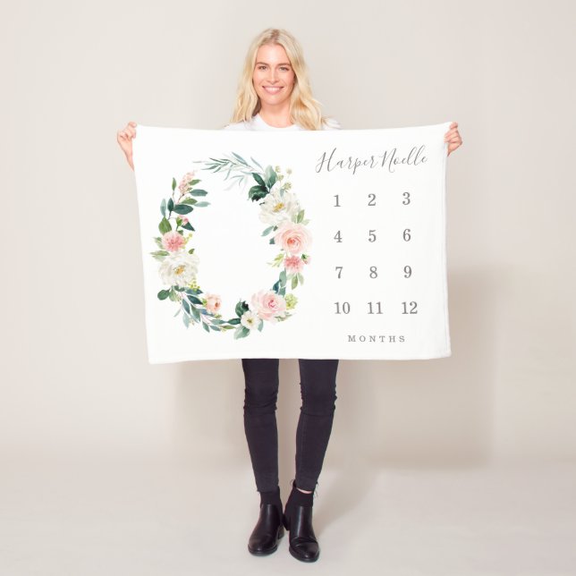 Spring Florals Baby Milestone Blanket (In Situ)