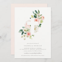Spring Florals Baptism Invitation