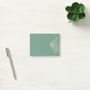 Spring Florals Botanical Hand Drawn Green Biege Post-it Notes