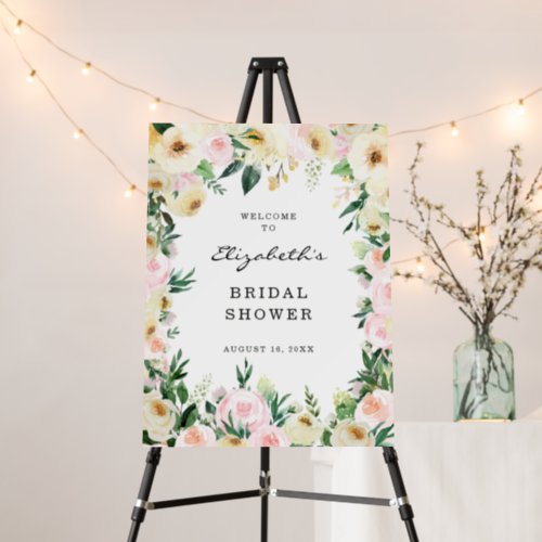 Spring Florals  Bridal Shower Welcome Foam Board