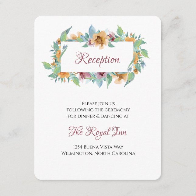 Spring Florals Enclosure Card (Front)