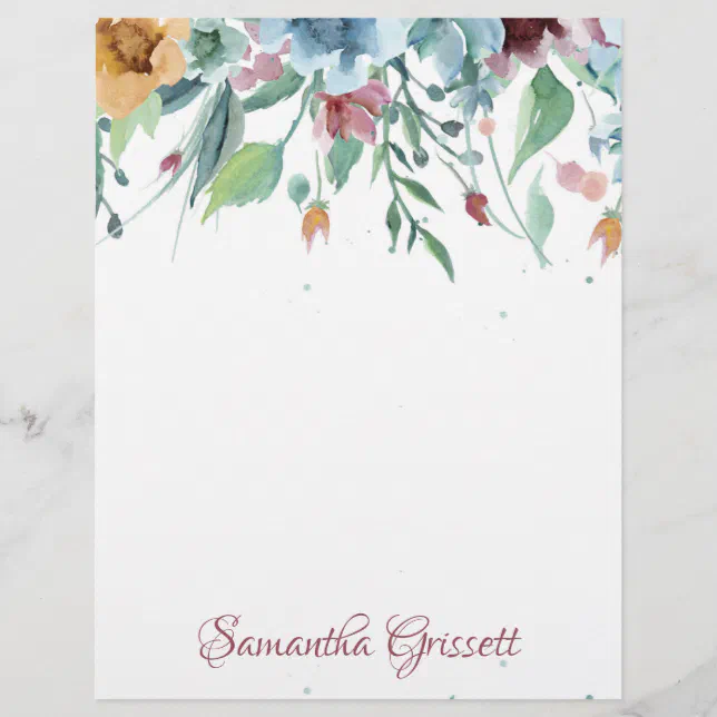 Spring Leterhead Spring Florals Letterhead | Zazzle