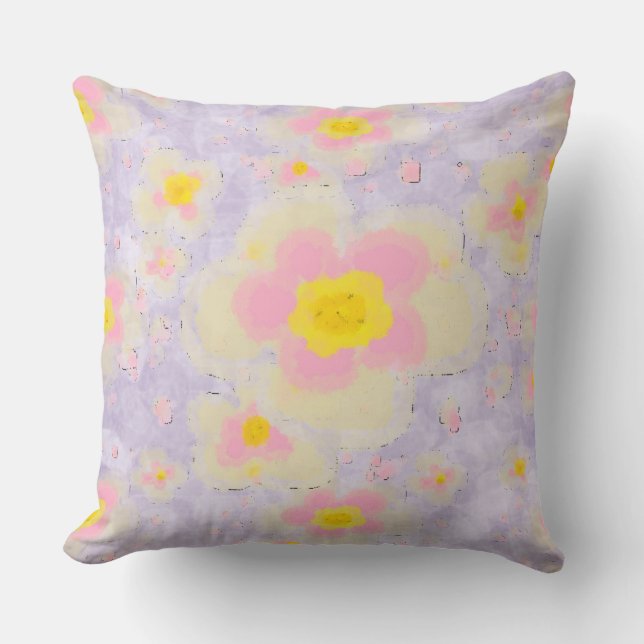Spring Florals (lilac) Throw Pillow (Front)