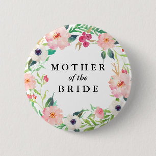 Spring Florals Mother of the Bride Wedding Button