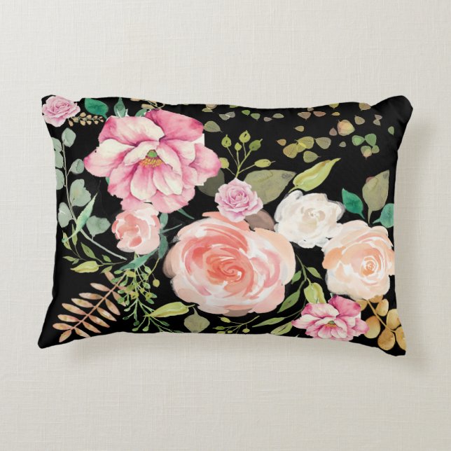 spring flower accent  accent pillow (Back)