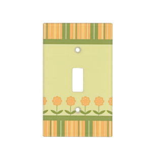 Spring Flower and Stripes Light Switch Cover