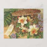 &quot;spring Flower Basket&quot; Vintage Postcard at Zazzle