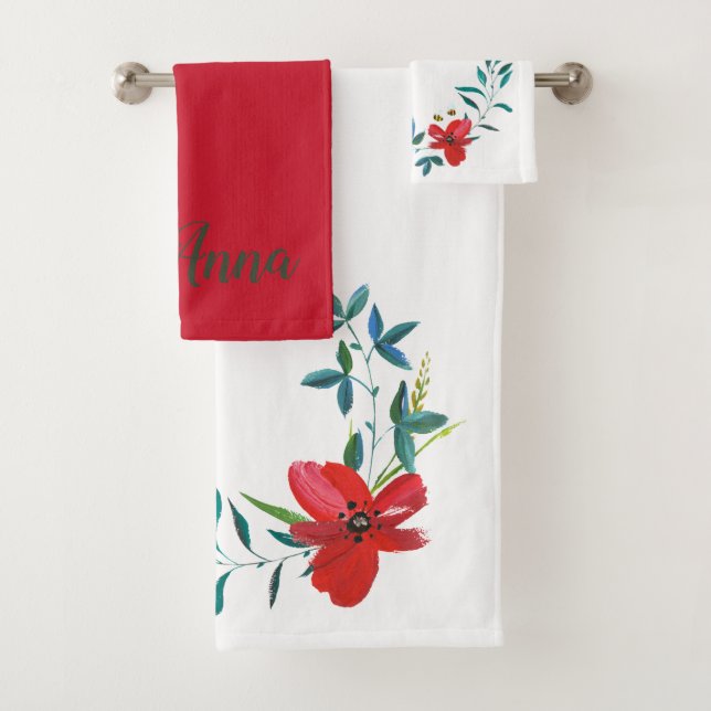 Spring flower bath towel set (Insitu)