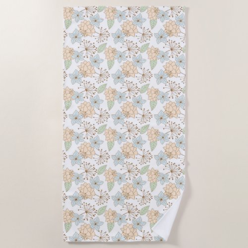 spring flower beach towel