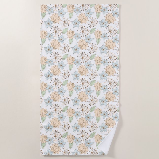 spring flower beach towel (Front)