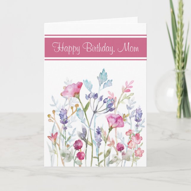 Spring Flower Berries Leave Flora Mom Birthday  Card (Front)