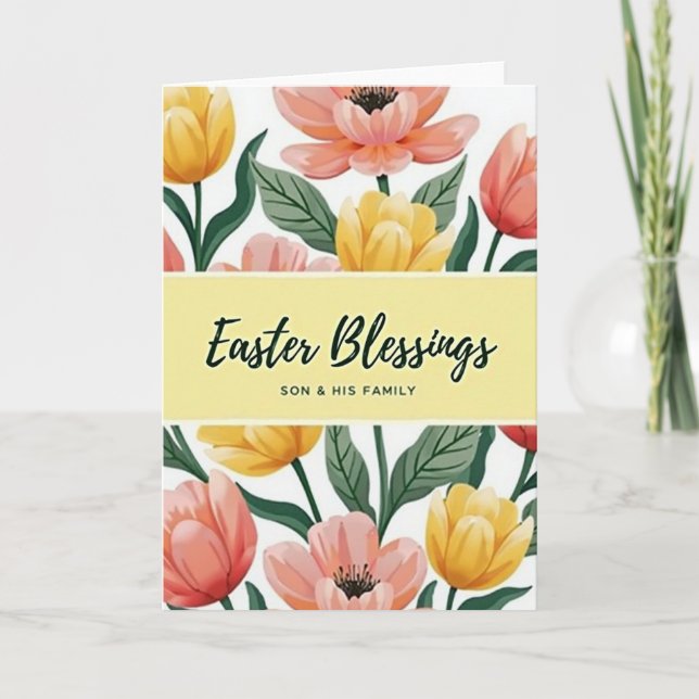 Spring Flower Blessing Card (Front)