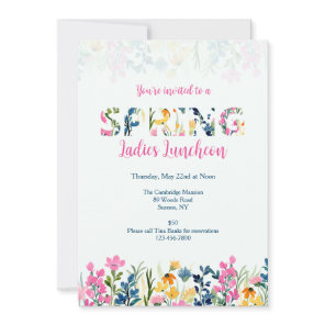 Spring Flower Border Invitation