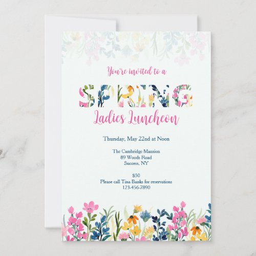 Spring Flower Border Invitation