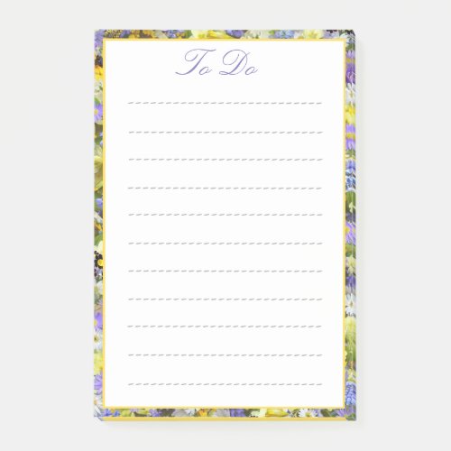 Spring Flower Border To Do List Post_it Notes