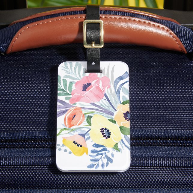 Spring Flower Bouquet | Custom Text Luggage Tag (Front Insitu 2)